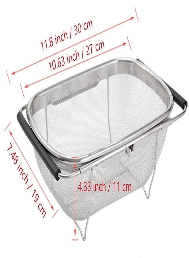 RETSPHIX Colander Strainer Adjustable Over Sink Drainer with Fine Mesh Strainer Basket for Fruit, Vegetable, Rice, Washing Baskets with Extendable Rubber Grip Handles [ Silver ] - Image 3